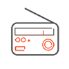 Radio icon for commercial recording and post-production services