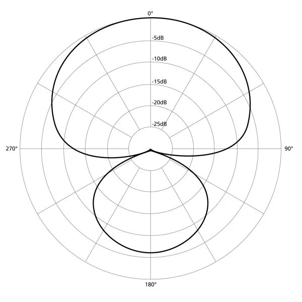 Hyper cardioid microphone pickup pattern