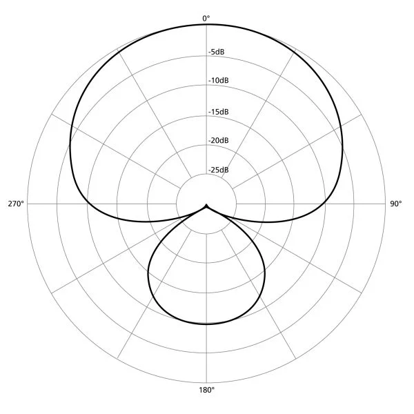 Super cardioid microphone pickup pattern