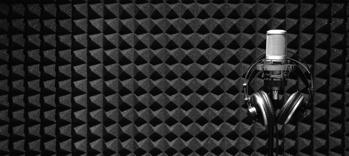 foam behind microphone